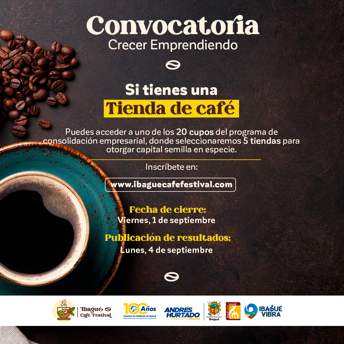 10 tiendas de café de Ibagué pasan a la siguiente fase de Crecer Emprendiendo