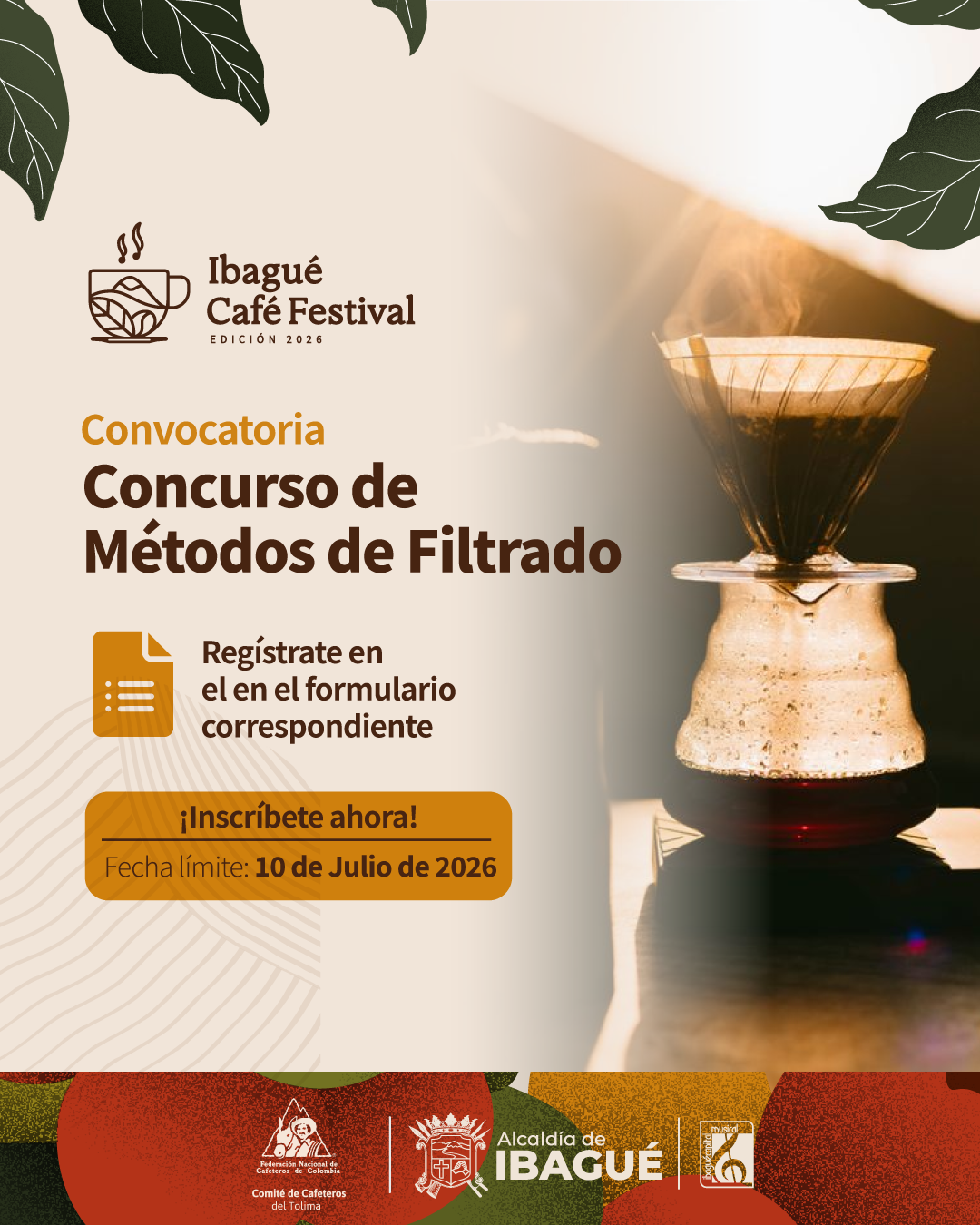 ¿Dominas los métodos de filtrado? Es momento de competir en el Ibagué Café Festival 2026